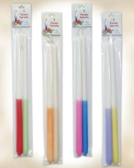 Σετ 2 Λαμπάδες δίχρωμες